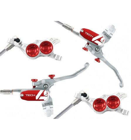 Set de Frenos HOPE Tech 4 V4 Silver/Red